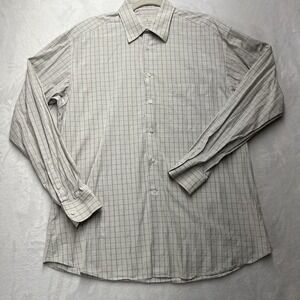 Ermenegildo Zegna Dress Shirt Mens 41 / 16 Plaid Button Up Designer